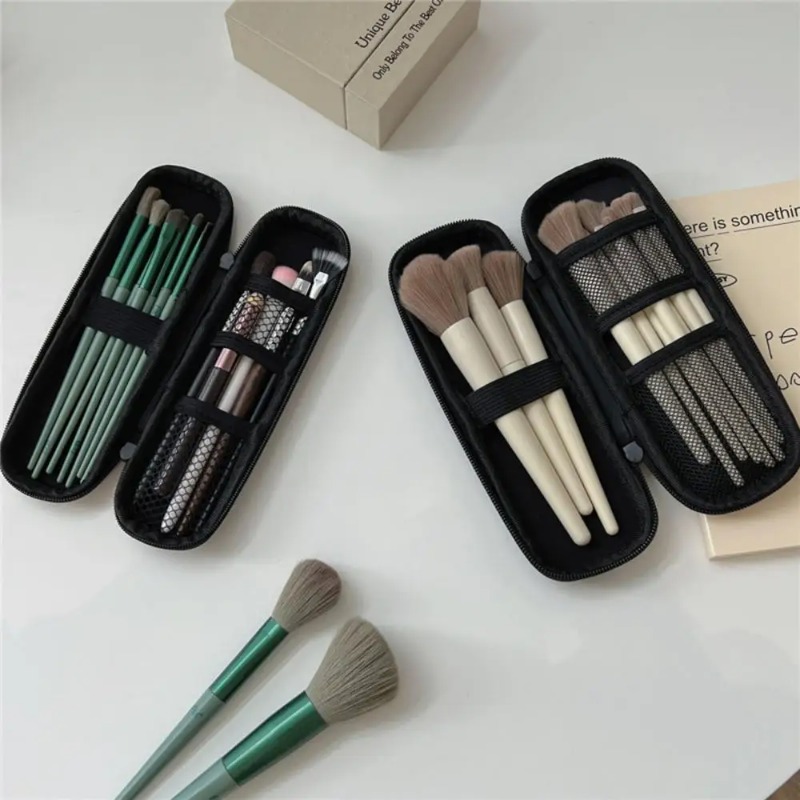Beauty Makeup Case - 1pc Black Cosmetic Bag Waterproof Double