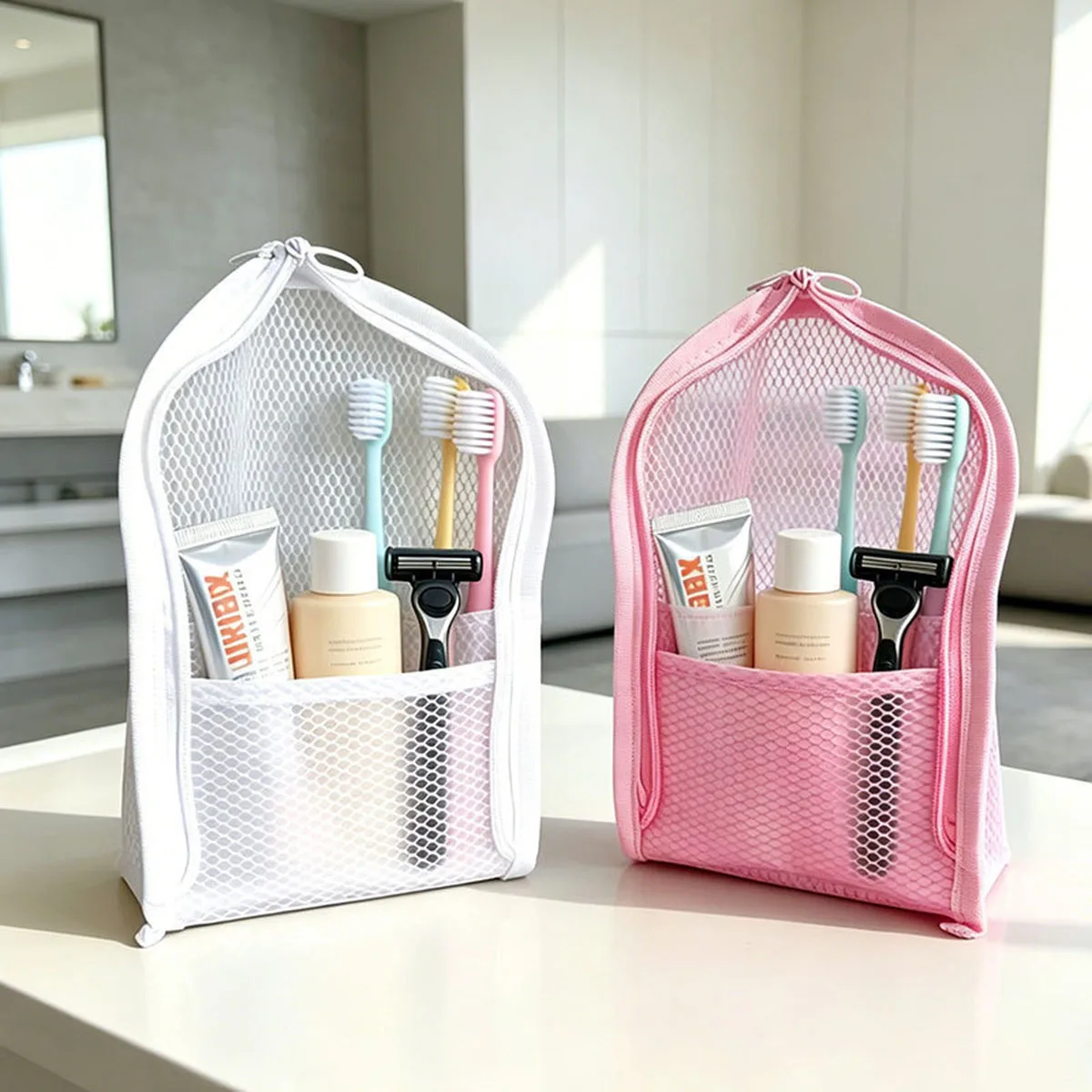Standing Mesh Toiletry Bag for - Beauty Makeup Case ulasan dan harga
