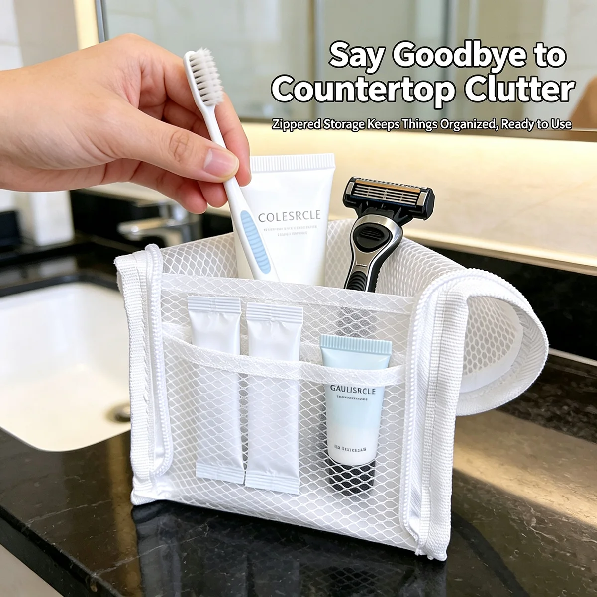 Standing Mesh Toiletry Bag for - Beauty Makeup Case ulasan dan harga