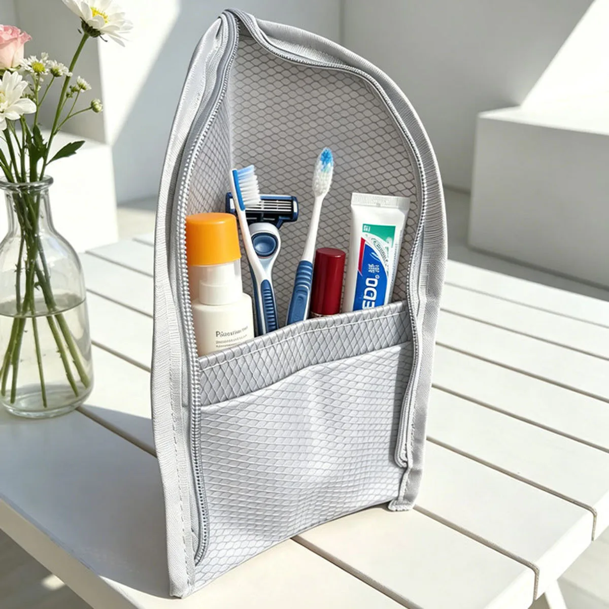 Standing Mesh Toiletry Bag for - Beauty Makeup Case ulasan dan harga