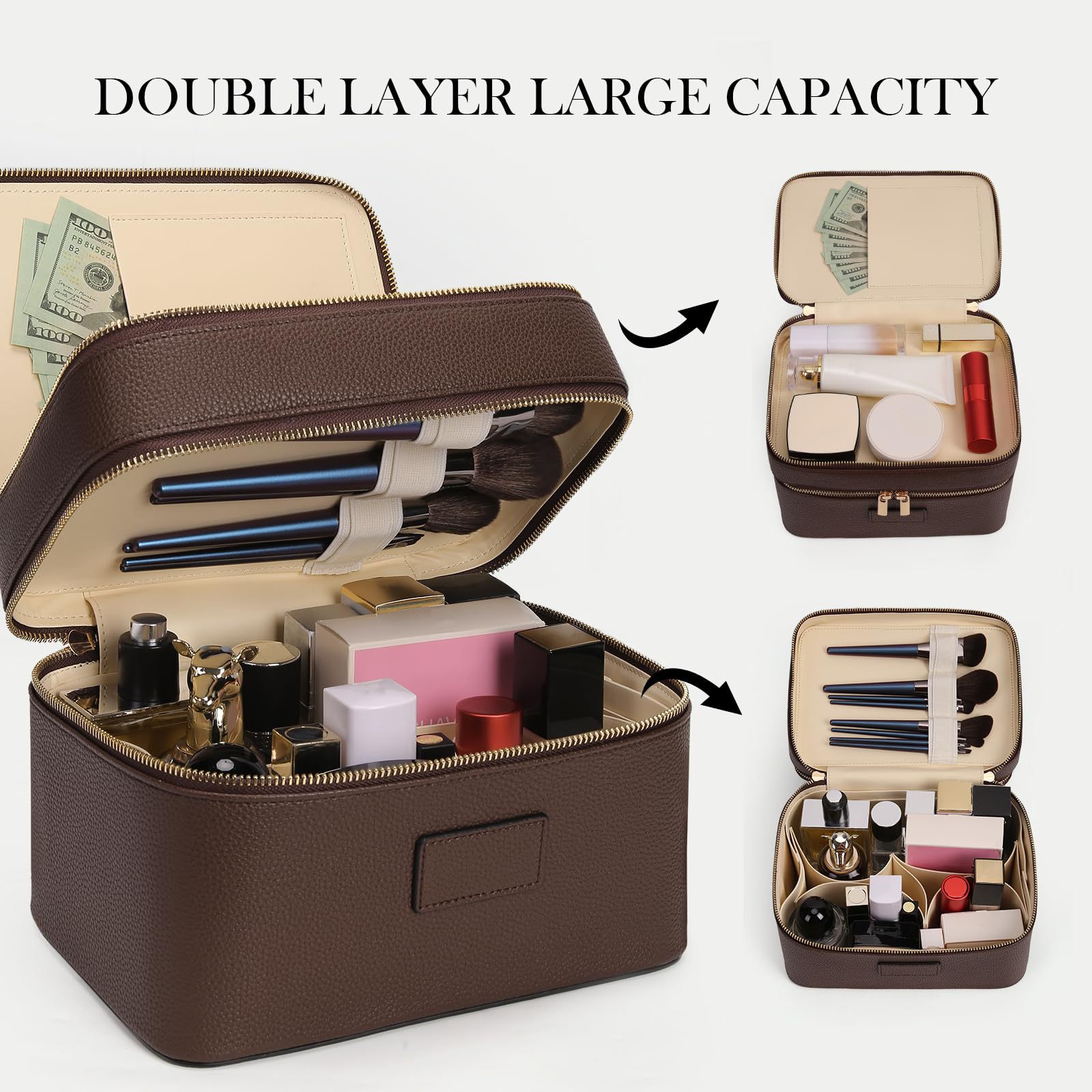 Large Capacity Double-layer Lu - Beauty Makeup Case ulasan dan harga