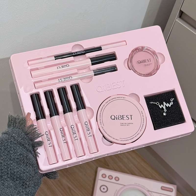 QIBEST Pink Camera Makeup Set  - Beauty Makeup Kit Box ulasan dan harga