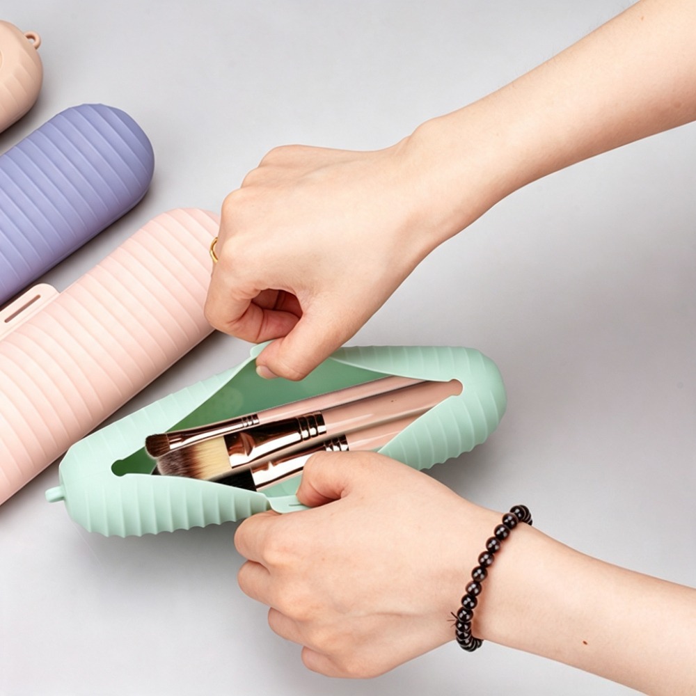 Portable Silicone Makeup Brush - Beauty Makeup Case ulasan dan harga